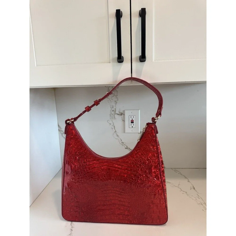 NWOT Rare Brahmin Tabitha Chili Red Leather Shoulder Bag